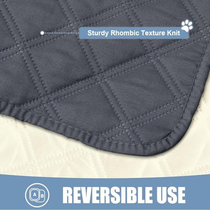 Waterproof Dog Bed Cover Pet Blanket, Soft Washable Dog Blanket for Furniture Bed Couch Sofa Reversible, Checkered (30"x70" (Dark Gray) - color: Dark Gray