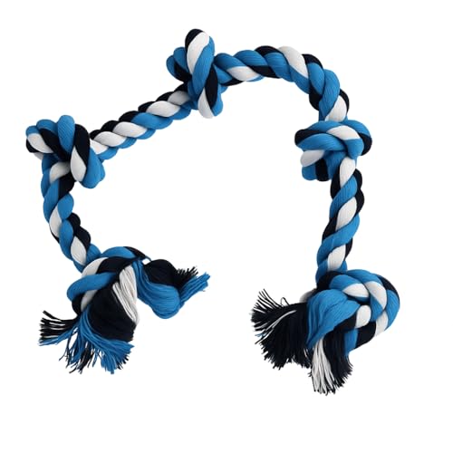 Pup Quartet Dog Rope Toy for Aggressive Chewers – 36-Inch Tug of War Dog Toy – 5-Knot Heavy Duty Rope Toys for Dogs – Virtually Indestructible Chew Toys for Medium & Large Dogs