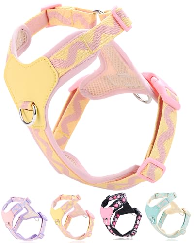 Petank Pink xs Dog Harness for Small Dogs, No Pull Dog Harness with 2 Leash Clips, Puppy Harness, Adjustable Dog Vest Harness (Pink, XS) - color: Pink, size: XS