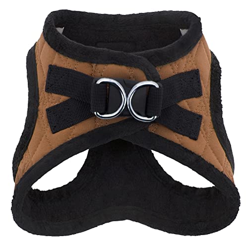 Best Pet Supplies - All Weather Plush, Reflective, No Pull Harness for Small, Medium Dogs, Cats - Secure with Hook & Loop Fastener, Buckle, Double D-Rings - Beige Plush, L - color: Beige Plush, size: L