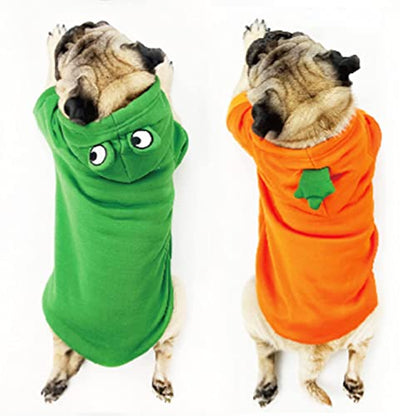 Dog Hoodie Basic Sweater Coat Cute - Frog Shape Warm Jacket Pet Cold Weather Clothes Outfit Outerwear for Cats Puppy Small Medium Dogs - color: Green Frog, size: Medium