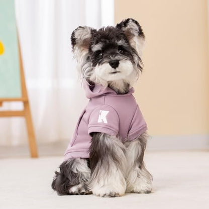 Dog Hoodie & Cat Sweater, Warm Fleece Hooded Sweatshirt with Pocket for Small to Large Pets, Cozy Winter Outfit, Purple, S - color: Purple, size: S-(2~7lb) | Chest(~13")