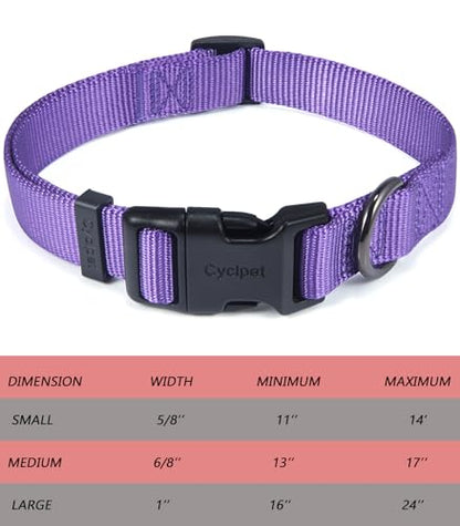 Premium Classic Nylon Adjustable Dog Collars,Soft and Smooth Regular 3/4 Inch Wide Dog Collars with Quick Release Buckle for Medium Dogs Walking,Training. (Medium, Ultra Violet) - color: Ultra Violet, size: Medium 13-17 Inches