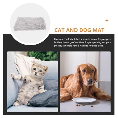 Amosfun Plush Double-Layer Pet Mat Warm Throw Rug Soft Pet Nest Cushion for Dogs and Cats Small to Large Breeds Indoor Cozy Sleeping Mat Gray S