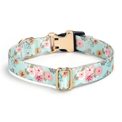 Personalized Custom Customized Silent No Jingle Dog Collar with Engraved ID Dog Name Phone Number/Dog Collars for Puppy X-Small Small Medium Large X-Large Boy Girl Dogs-Lily Flower-XS - color: 2 Lily Flower, size: X-Small (0.6" *7.8"-11.8")