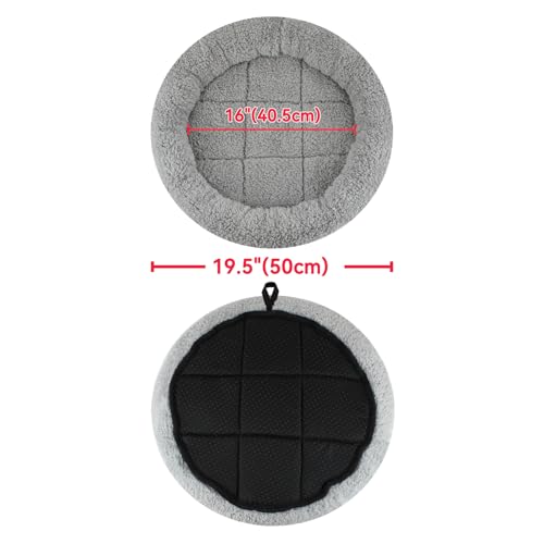 Cat Bed Mat 19.5" Round Pad with Pillow Around, Warm Plush Cushion for Small to Medium Dogs Cats Sleep/Nap, Neck Protection Mattress, Non-Slip Washable, Large - color: Round L (19.5 inch)