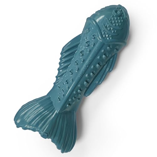 Nylabone Love Our Oceans Textured Fish Power Chew Toy for Dogs, Recycled & Sustainable Chew Bones for Dogs, Dog Toys Made in USA, Salmon Flavor, Medium Dog Toys - Up to 35 lbs, 1 Count - color: Textured Fish, size: Medium