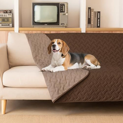 gogobunny 100% Double Sided Waterproof Dog Blanket Soft Pet Bed Cover Reversible Protect Furniture Couch Sofa Car for Puppy Cat Kids (Dark Chocolate/Light Chocolate, 82x82 Inch (Pack of 1)) - color: Dark Chocolate/Light Chocolate, size: 82x82 Inch (Pack o
