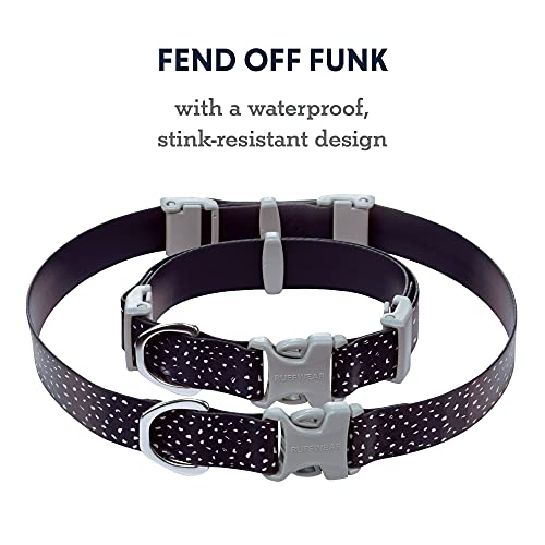 Ruffwear, Confluence Dog Collar, Waterproof Heavy Duty Quick Release Buckle, Odor-Resistant Easy Clean Adjustable TPU Webbing with & Silent ID Attachment, Midnight Blue, 14"-20" - color: Midnight Blue, size: 14"-20"