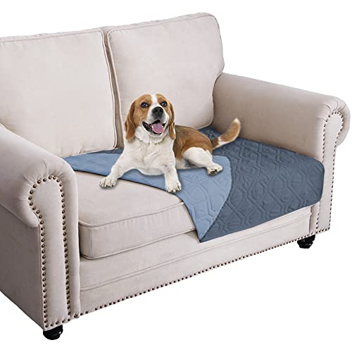 Ameritex Waterproof Dog Bed Cover Pet Blanket for Furniture Bed Couch Sofa Reversible - color: Navyblue+stoneblue, size: 30x53 Inch (Pack of 1)