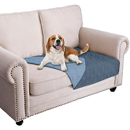 Ameritex Waterproof Dog Bed Cover Pet Blanket for Furniture Bed Couch Sofa Reversible - color: Navyblue+stoneblue, size: 30x53 Inch (Pack of 1)