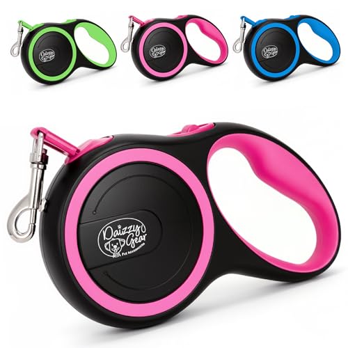 Retractable Dog Leash for Small, Medium & Large Dogs – Heavy-Duty, Tangle-Free, Reflective, 16FT Long, Anti-Slip Soft Handle with One-Hand Brake - 44 LBS /16FT - Small - Pink - color: Pink