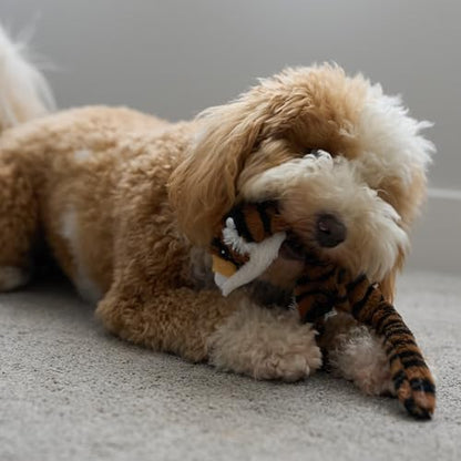 SPOT Skinneeez Jungle Cat 14 Inch Stuffing-Free Plush Squeaky Dog Toy – Soft Interactive Chew Toy for Small and Medium Dogs – Mess-Free Play for Light & Moderate Chewers - style: Mini Jungle Cat
