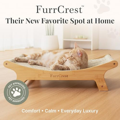 XL Sisal Cat Scratcher Bed with Elevated Hammock for Indoor Cats, Replaceable Natural Sisal Pad, Large Cat Lounge, Anti-Slip No-Wobble Bamboo Frame, Olive Green - color: Olive Green