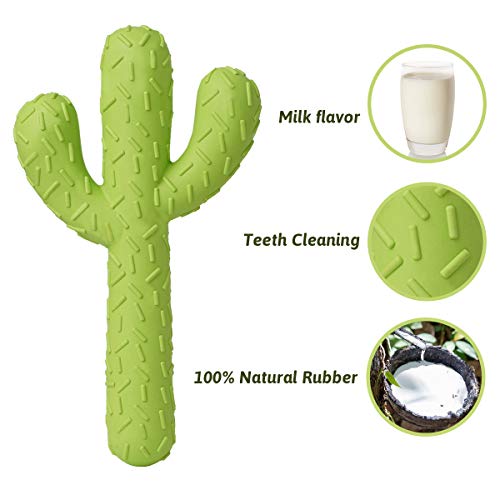 MewaJump Dog Chew Toys, Durable Rubber Dog Toys for Aggressive Chewers, Cactus Tough Toys for Training and Cleaning Teeth, Interactive Dog Toys for Medium/Large Dog - color: Green Cactus
