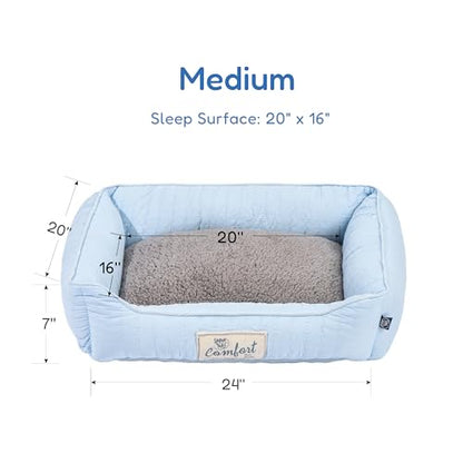 FluffyDream Small Dog Bed, Super Soft Pet Bed Furniture, Suitable for Dogs Up to 30lbs, 24'' x 20'', Light Blue - color: Light Blue