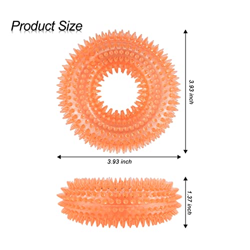 Andiker Squeaky Dog Toy, TPR Chewable Dog Toys for Teeth Grinding&Cleaning Dogs Fetch Toys for Enhancing Interactivity Outdoor Suitable for All Dog Sizes Puppy’s Gifts and Dog Lovers (Small Orange) - size: Small Orange