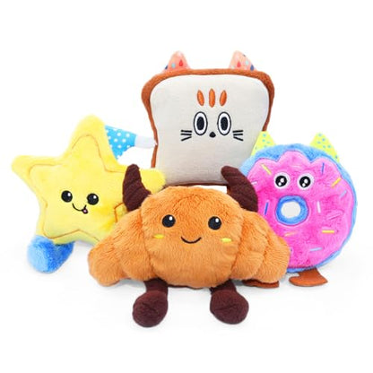 DODODOLA Stuffed Dog Toys Durable Plush Dog Toy with Crinkle Paper Cute Elephant Squeaky Dog Toys Dog Chew Toys for Medium Large Breed (Colorful Sweet) - color: Colorful Sweet