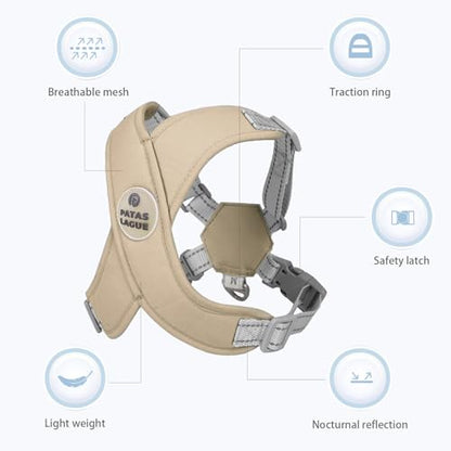 Dog Harness with Leash Set Adjustable Soft Padded Step-in Dog Vest No Choke No Pull Reflective for Small Pets with Poop Bags and Dispenser, Solid and No-chew, Brown XS - color: Brown, size: XS (Neck 16-19.1'' Chest 18.8-21.5'')