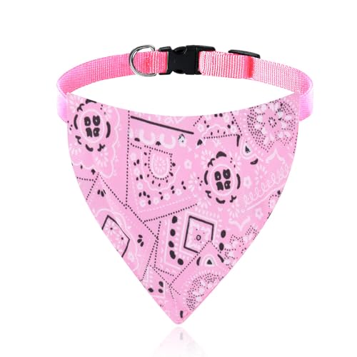 Pink Dog Scarf for Medium Dog Bandana for Wedding Halloween Party Accessories for Pet Dogs Cats Puppy Cute Bandanas for Dogs Cats Puppy Pink Dog Handkerchief Collar for Boys Girls - color: pink