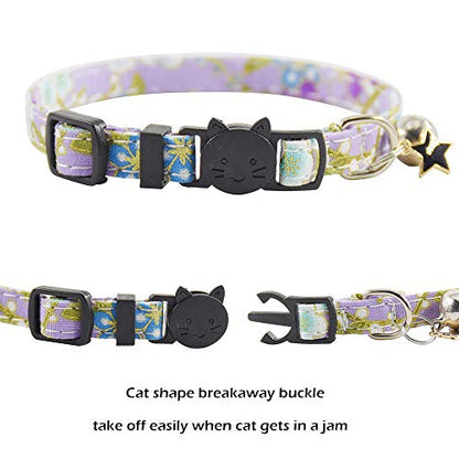 Bowtie Cat Collars Breakaway with Bell, Adjustable Cute Kitty Collars Safety Buckle Kitten Collar for Cat Puppy 7.5-11in (22) - color: 22