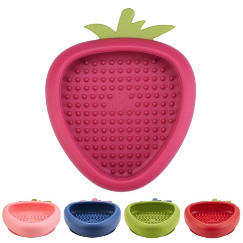 Freeze Dog Lick Bowl, Animire Non-Slip Slow Feeder Lick Mat for Dogs, Silicone Dog Enrichment Bowl for Distraction Anxiety Relief Boredom, BPA Free, Dishwasher Safe(Rose,L) - color: B- Rose, size: L
