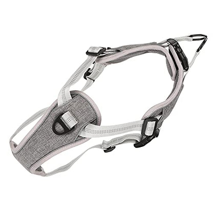 Adjustable No Pull Dog Harness, Reflective Vest Harness for Medium Large Dogs, Padded Chest and Back Support with Quick Lock Buckle, Outdoor Walking Harness for Night (XXL) - size: XXL