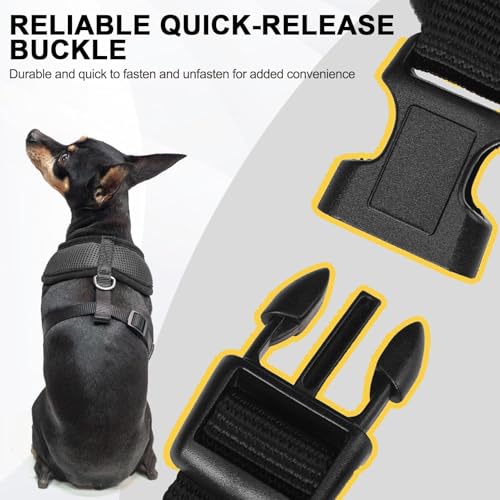 BINGPET Small Dog Harness, No Pull Dog Harness Small Sized Dogs, Soft Light Breathable Mesh Puppy Vest with Safety Buckle-Adjustable Step in Pet Harnesses for Easy Walking, Running, Training - color: Black, size: XS (NECK: 10", CHEST: 10"-14")