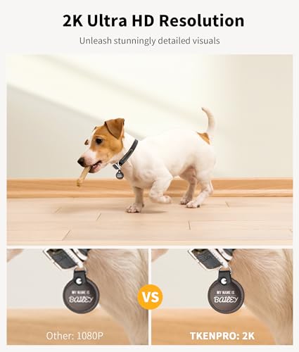 TKENPRO 2K Pet Camera Treat Dispenser, 360°View Dog Camera with Phone App, 5G&2.4G WiFi 2-Way Talk Pet Cam Indoor for Cats Remote Treat Tossing, Motion Alerts, Auto Tracking - color: White