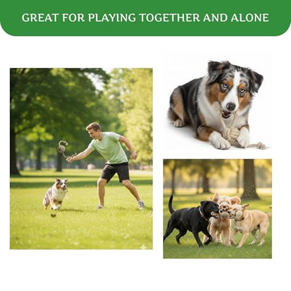Natural Hemp Dog Rope Toy, Durable Chew and Tug Toy for Medium and Large Dogs, Biodegradable Dental Cleaning Pet Toy (Knots Ball) - size: Knots Ball
