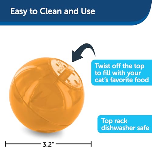PetSafe Slimcat Feeder Ball - Interactive Game for Your Cat - Fill with Food and Treats - Orange - color: Orange