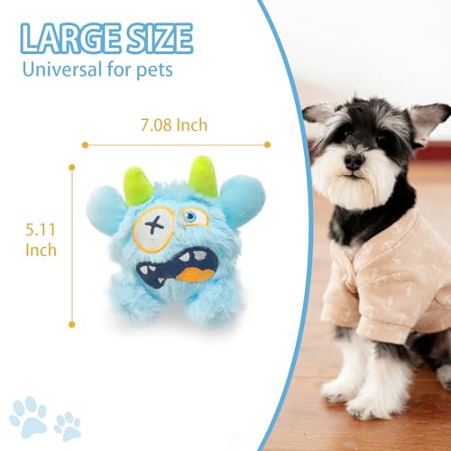 Squeaky Plush Pet Toy Ball, Dental Care, Skin-Friendly and Soft and Relieve Stress,Dog Training Interactive Pet Cute Plush Fashionable Toy Ball (Sky Blue,Large) - color: Sky Blue, size: Large