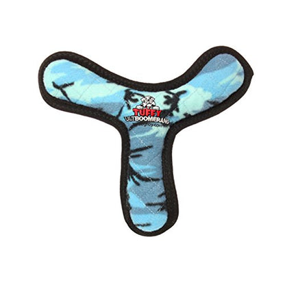 TUFFY - World's Tuffest Soft Dog Toy -Ultimate Boomerang Camo Blue-Squeakers-Multiple Layers.Made Durable, Strong & Tough.Interactive Play(Tug, Toss & Fetch).Machine Washable & Floats - color: Camo Blue, style: Bowmerang