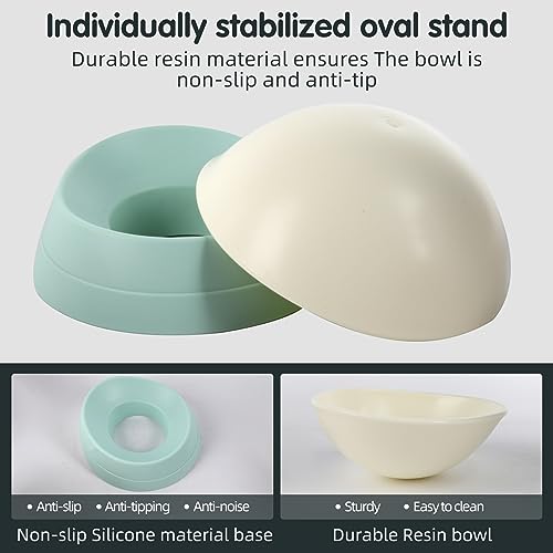 Bulldog Bowl Anti-Slip Dog Cat Dish Detachable Rubber Dog Bowl Pet Sterile Tilted Pet Feeder Slope Base (Green, 2 Cup (Small/Medium Dog)) - color: Green, size: 2 Cup ( Small/Medium Dog )