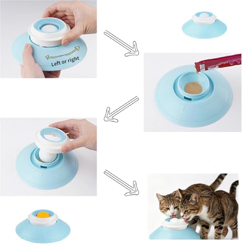 Slow Feeder Cat Bowl, Cat Food Bowl with Cat Lick Ball, Licking A Ball Add More Fun Bowl, Cat Slow Feeder Bowl, Slow Down Eating Speed and Add More Fun for Your Cats. - color: Y*4PCS