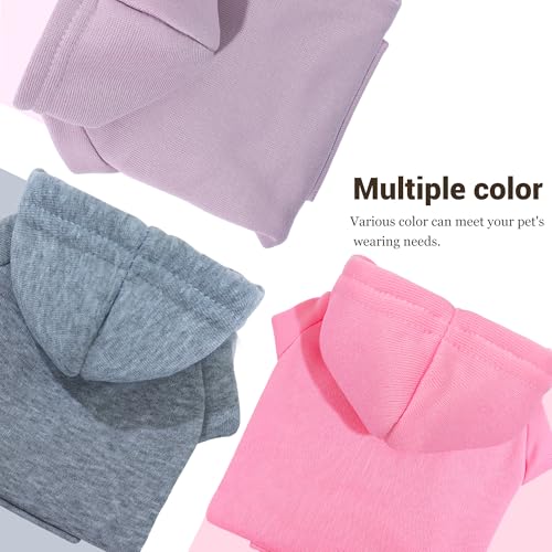 Pet Hoodie Dog Sweater for Small Dogs Girl Boy, Winter Puppy Sweatshirts with Pockets Hood, Warm Fleece Lined Dog Clothes Chihuahua Coat Clothing Puppy Cat Custume, Large - color: Lavender+Cadet Blue, size: Large