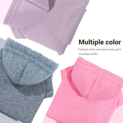 Pet Hoodie Dog Sweater for Small Dogs Girl Boy, Winter Puppy Sweatshirts with Pockets Hood, Warm Fleece Lined Dog Clothes Chihuahua Coat Clothing Puppy Cat Custume, XS - color: Rose+Pink, size: X-Small