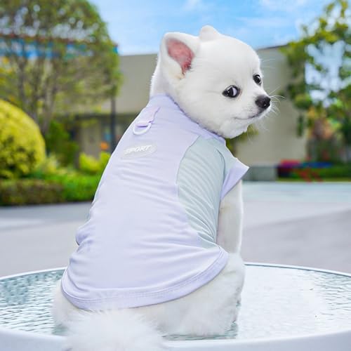 Sun Protection Dog Shirt Breathable Quick-Drying Ice Silk Dog Cooling T-Shirts Summer Pet Sleeveless Clothes for Small Medium Dogs Cats Blue L - color: Blue, size: L