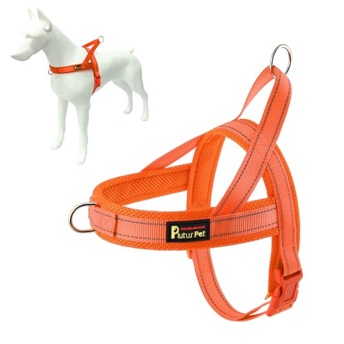 Plutus Pet No Pull Dog Harness with Breathable Mesh Padded, Adjustable Reflective Escape Proof Dog Harness, Quick Fit Dog Vest Harness for Small Medium Large Dogs(XXS, Orange) - color: Orange, size: XXS: chest 11.8"-15"
