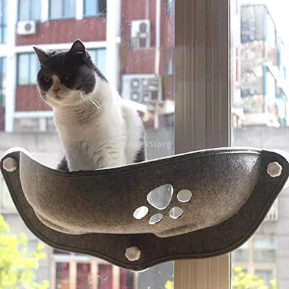 Gazechimp Cat Hammocks for Car with Window, Sill Sill Seat with Washable Cushion, Suction Cups Space Saving, Rest Seat, Grey