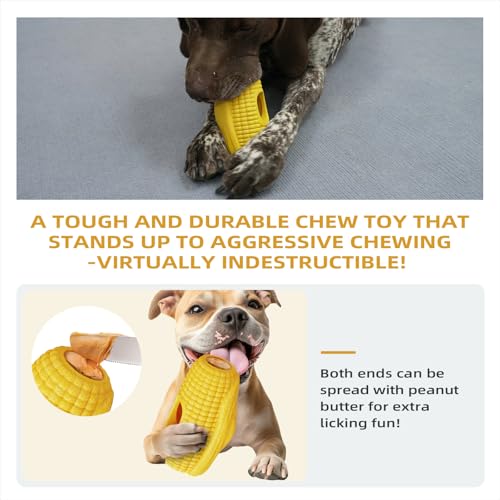 BSISUERM Interactive Dog Toys for Aggressive Chewers, Indestructible Dog Chew Corn Stick Enrichment Toy for Large Medium Dogs, Frozen Dog Treat Holder for Boredom to Keep Them Busy, Reduce Anxiety