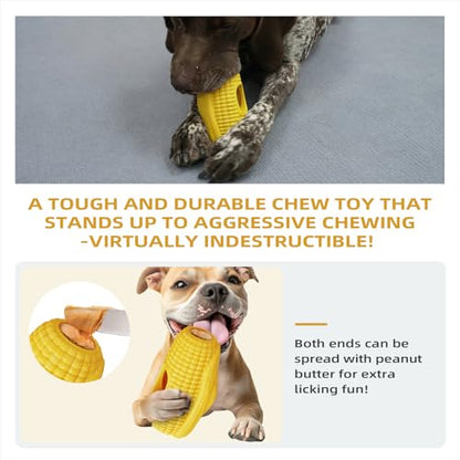 BSISUERM Interactive Dog Toys for Aggressive Chewers, Indestructible Dog Chew Corn Stick Enrichment Toy for Large Medium Dogs, Frozen Dog Treat Holder for Boredom to Keep Them Busy, Reduce Anxiety