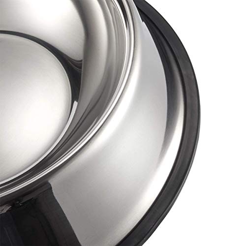 Juvale Stainless Steel Dog Bowls Set - Nonslip Dog Water Bowl Base - Dual Food & Water Pet Dishes - Dishwasher Safe Cat Dish - Pack of 2, 10 in Diameter