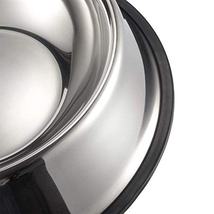 Juvale Stainless Steel Dog Bowls Set - Nonslip Dog Water Bowl Base - Dual Food & Water Pet Dishes - Dishwasher Safe Cat Dish - Pack of 2, 10 in Diameter