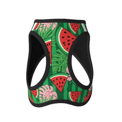 Summer Breathable Dog Harness, Watermelon Banana Leaves Art, Reflective Step-in Vest No Pull Design, Cooling Solution for Small Large Pets Walking - color: Style (530), size: Small