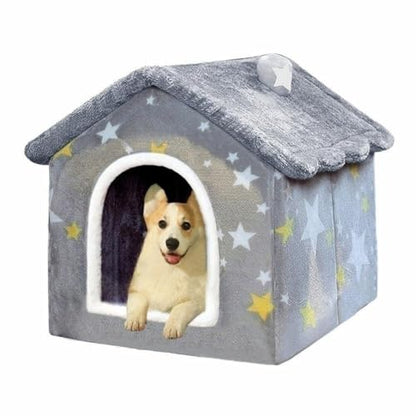 Dog House Indoor, Foldable Soft Kennel Bed with Cushion for Small Medium Large Dogs Cats, Winter Warm Cat Nest Puppy Cave (XL-Within 40 lbs) - size: XL-within 40 lbs