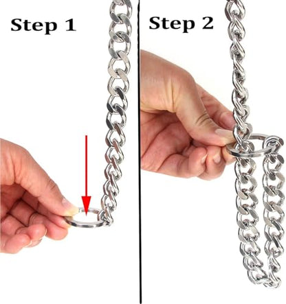Dog Chain Collars, Metal Choke Link Dog Collar Choker Training Heavy Duty Slip Martingale Puppy Collars for XS Small Medium Large Big XL Breed Dogs (Silver, XS(12inch) D2.0mm) - color: Silver, size: XS(12inch)D2.0mm