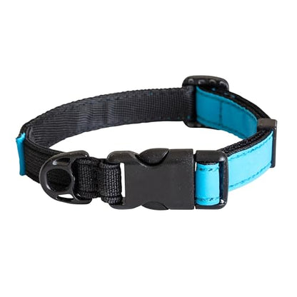 CatGoods Reflective Blue Stretch Cat Collar – Escape-Safe Alternative to Breakaway, Adjustable, Comfortable, ID and Bell Attachment - color: Light Blue