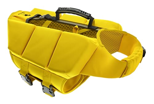 NOAH & PAW Dog Life Jacket, Human Standards Lifejacket Design, Dog Life Vest for Swimming and Boating, 3X Foam Support for Max Floating, Breathable Mesh, Salvavidas para Perros, Size L - size: L
