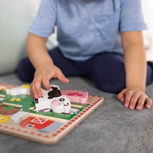 Melissa & Doug Farm Wooden Chunky Puzzle (8 pcs) - FSC Certified - style: Farm